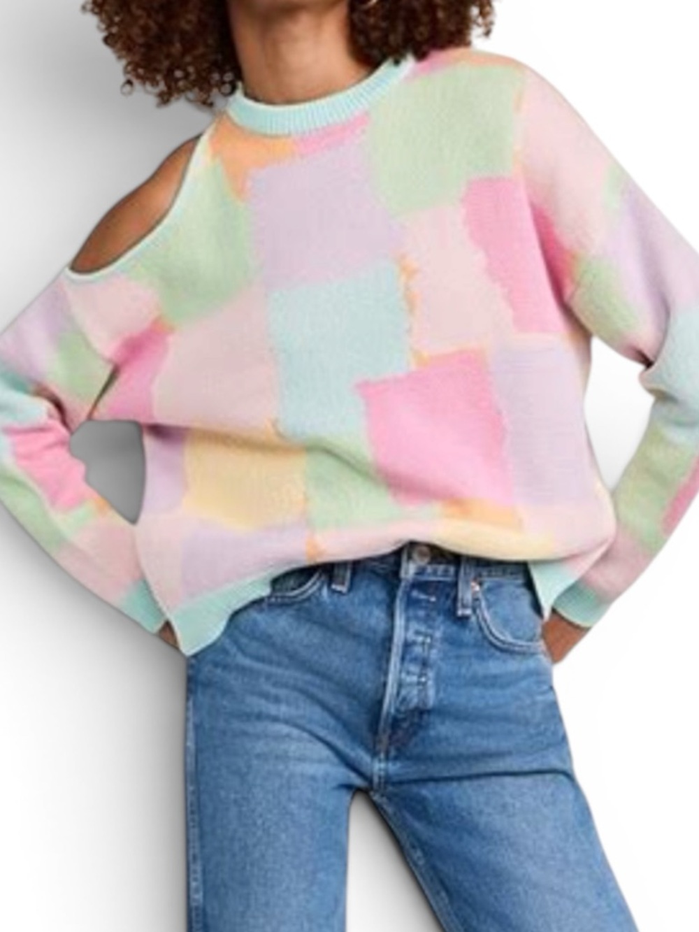OLIVIA RUBIN Joanie Sweater in Pastel Scribble size Large